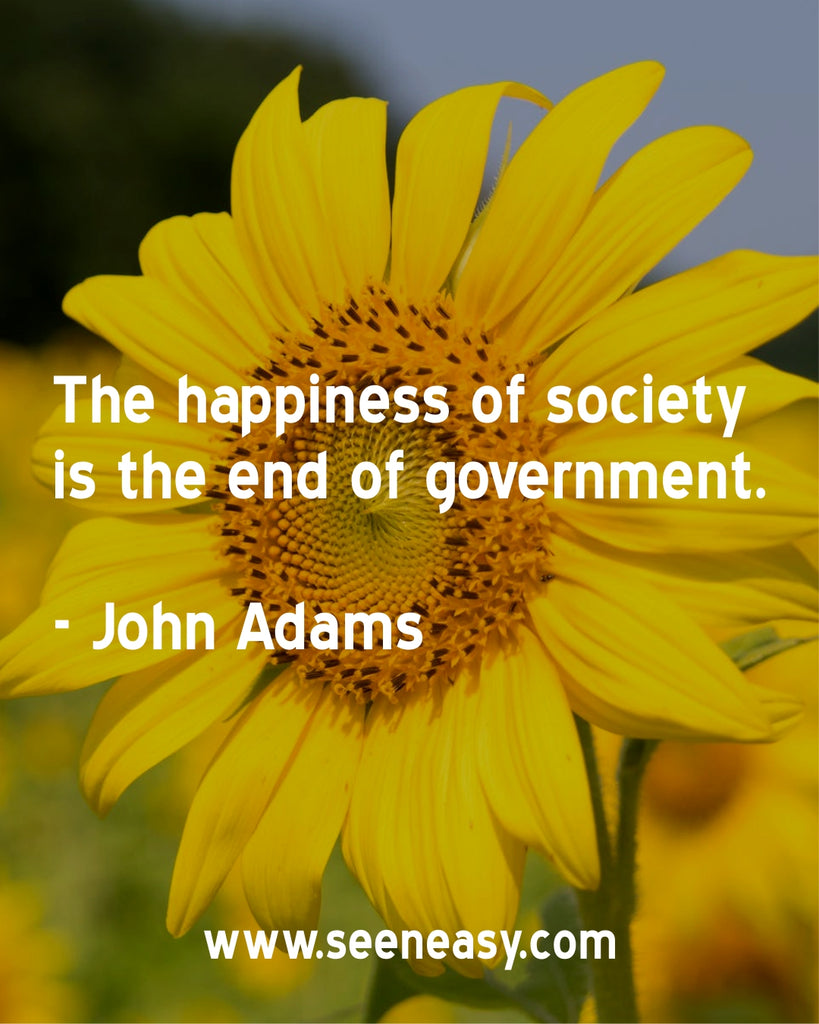 The happiness of society is the end of government.