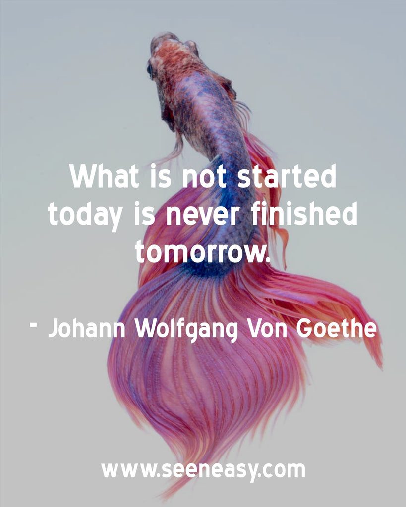 What is not started today is never finished tomorrow.