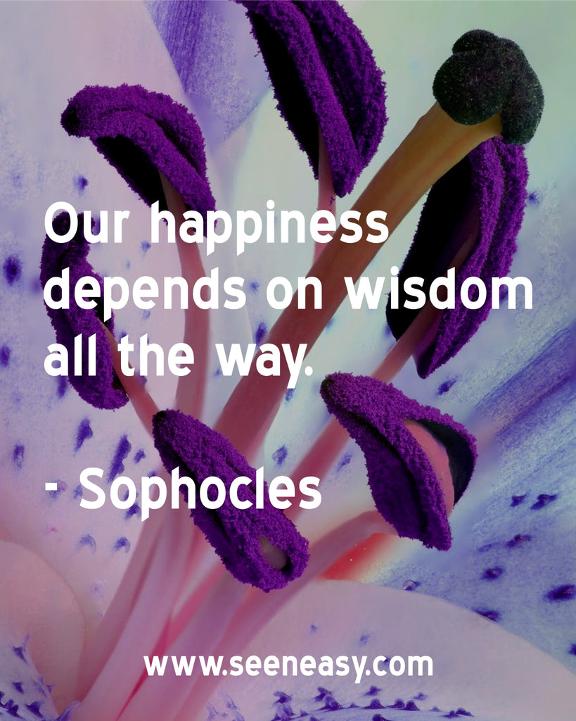 Our happiness depends on wisdom all the way.