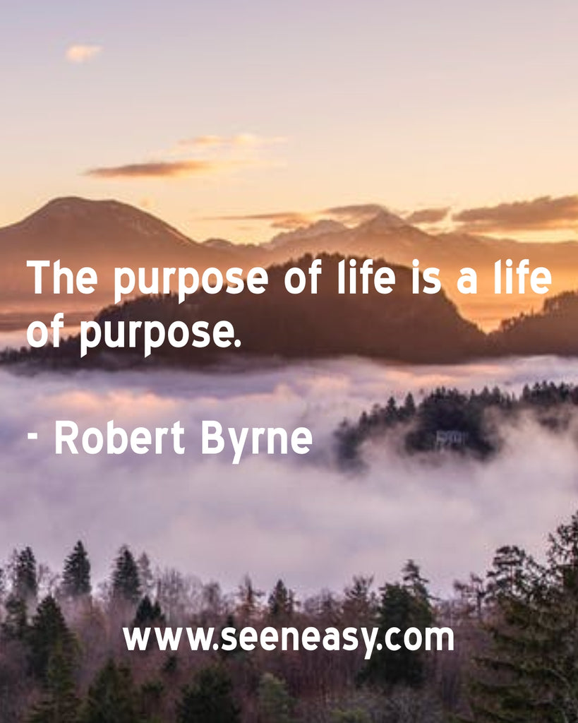 The purpose of life is a life of purpose.