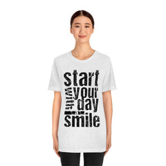 Start Your Day Smile Unisex Jersey Short Sleeve Tee