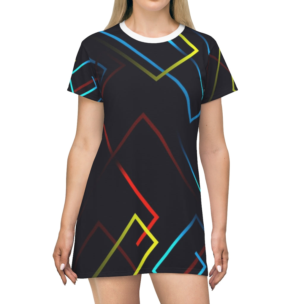 Tangled Geometric T-Shirt Dress