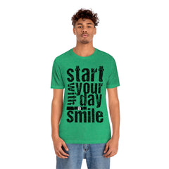 Start Your Day Smile Unisex Jersey Short Sleeve Tee