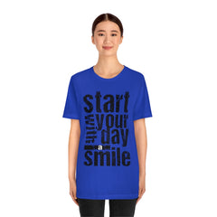 Start Your Day Smile Unisex Jersey Short Sleeve Tee