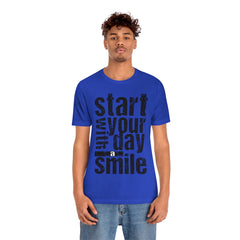 Start Your Day Smile Unisex Jersey Short Sleeve Tee