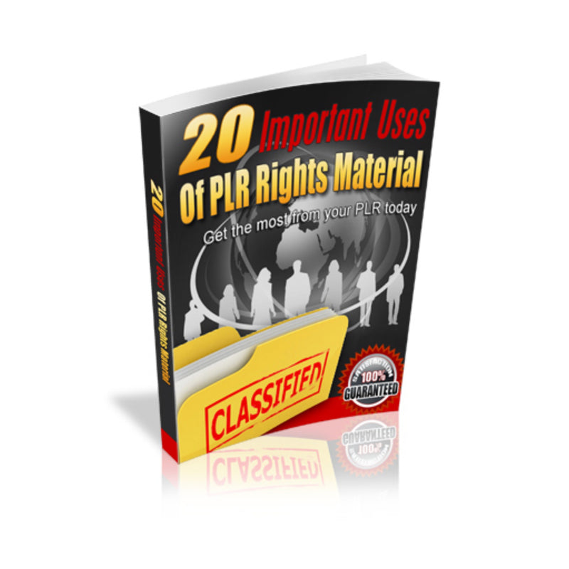 20 Important Uses Of PLR Rights Material Ebook