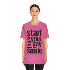 Start Your Day Smile Unisex Jersey Short Sleeve Tee
