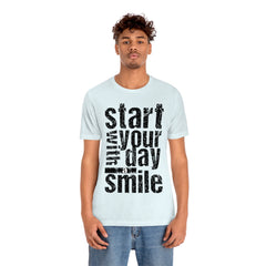 Start Your Day Smile Unisex Jersey Short Sleeve Tee