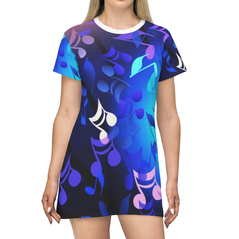 Scattered Notes Music T-Shirt Dress