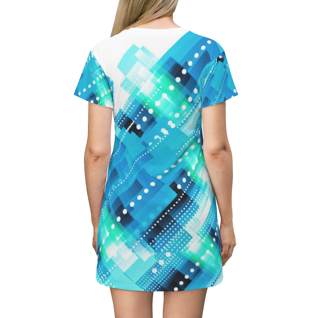 Ribbon Geometric T-Shirt Dress