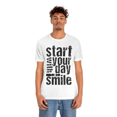 Start Your Day Smile Unisex Jersey Short Sleeve Tee