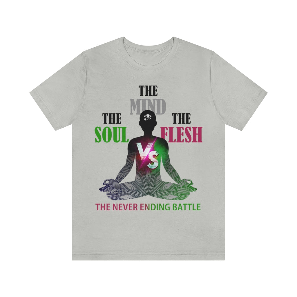 The Soul vs. The Flesh vs. The Mind Unisex Jersey Short Sleeve Tee