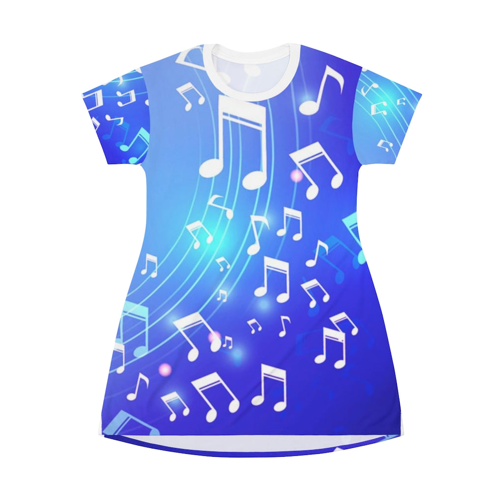 Curving Notes Music T-Shirt Dress