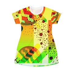 Zigzag Geometric T-Shirt Dress