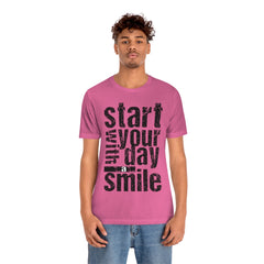 Start Your Day Smile Unisex Jersey Short Sleeve Tee