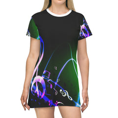 Floating Notes Music T-Shirt Dress