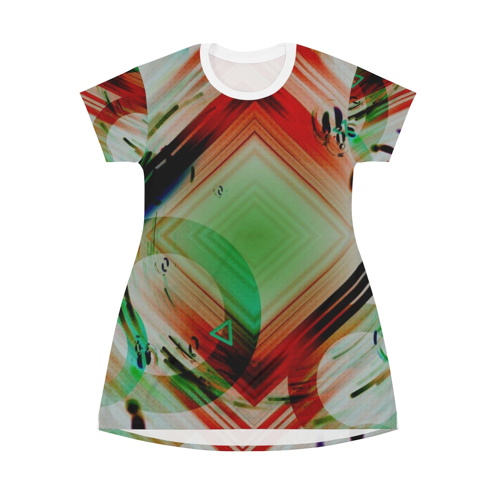 Abstract Geometric T-Shirt Dress