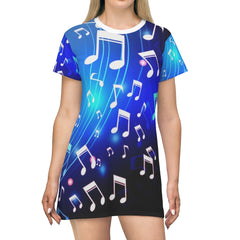 Curving Notes Music T-Shirt Dress