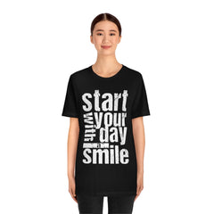 Start Your Day Smile Unisex Jersey Short Sleeve Tee