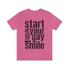 Start Your Day Smile Unisex Jersey Short Sleeve Tee