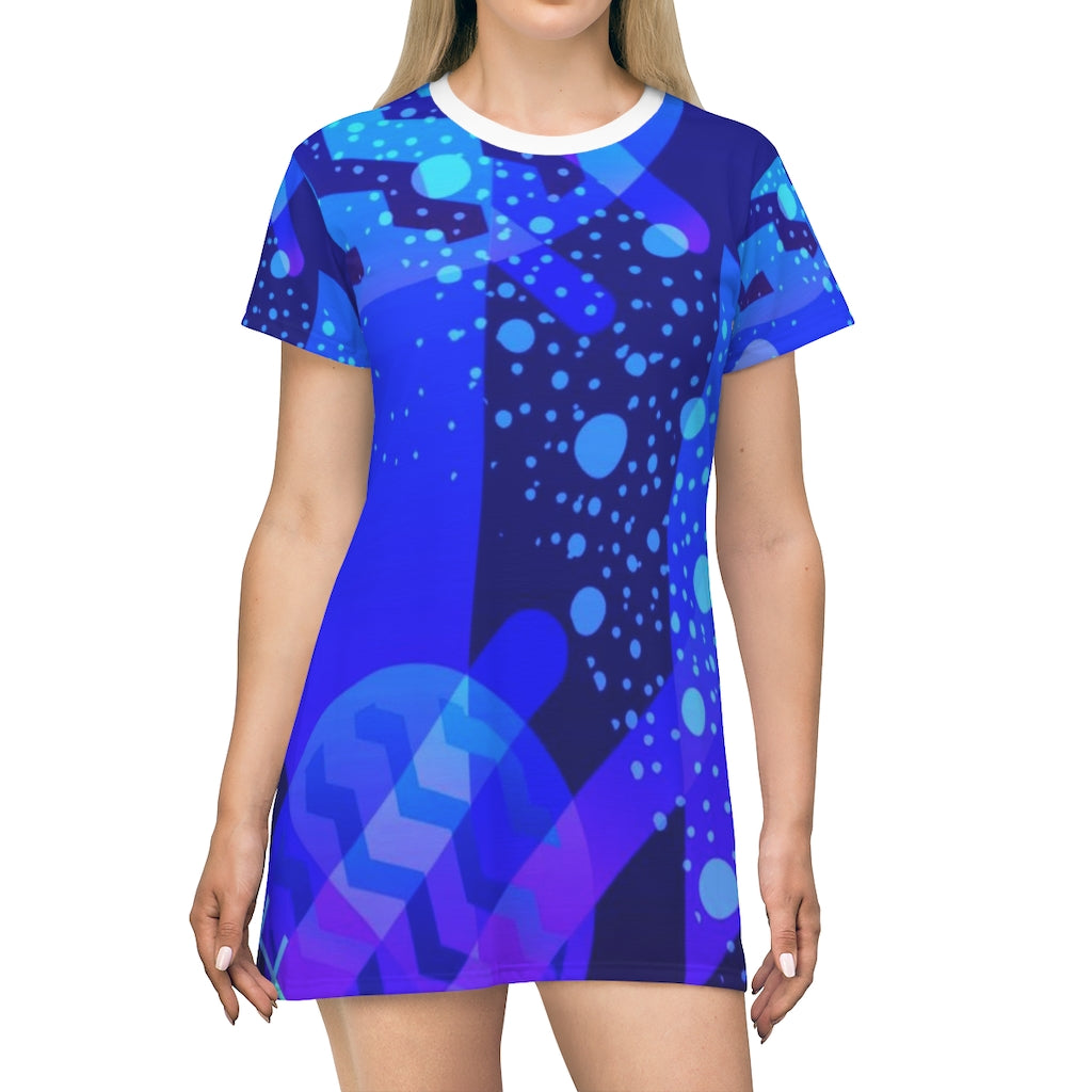 Zigzag Geometric T-Shirt Dress