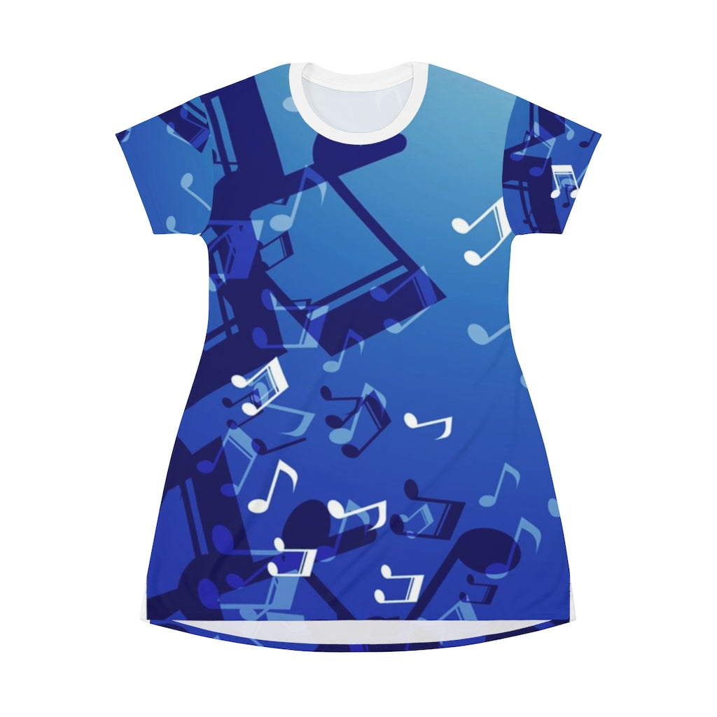 Large Notes Music T-Shirt Dress