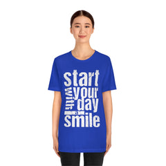 Start Your Day Smile Unisex Jersey Short Sleeve Tee
