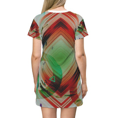 Abstract Geometric T-Shirt Dress
