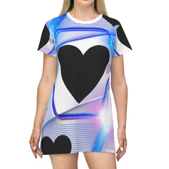 Hexagon Heart Geometric T-Shirt Dress