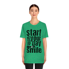 Start Your Day Smile Unisex Jersey Short Sleeve Tee