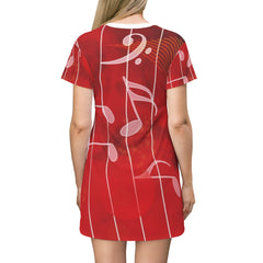Abstract Music T-Shirt Dress