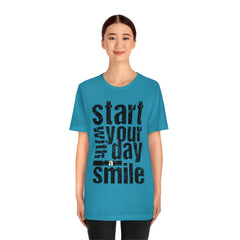 Start Your Day Smile Unisex Jersey Short Sleeve Tee