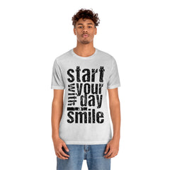 Start Your Day Smile Unisex Jersey Short Sleeve Tee
