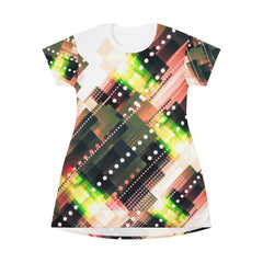 Ribbon Geometric T-Shirt Dress